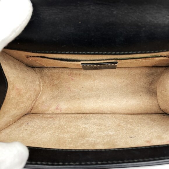 GUCCI Black Leather Sylvie Shoulder Bag - Picture 8 of 11